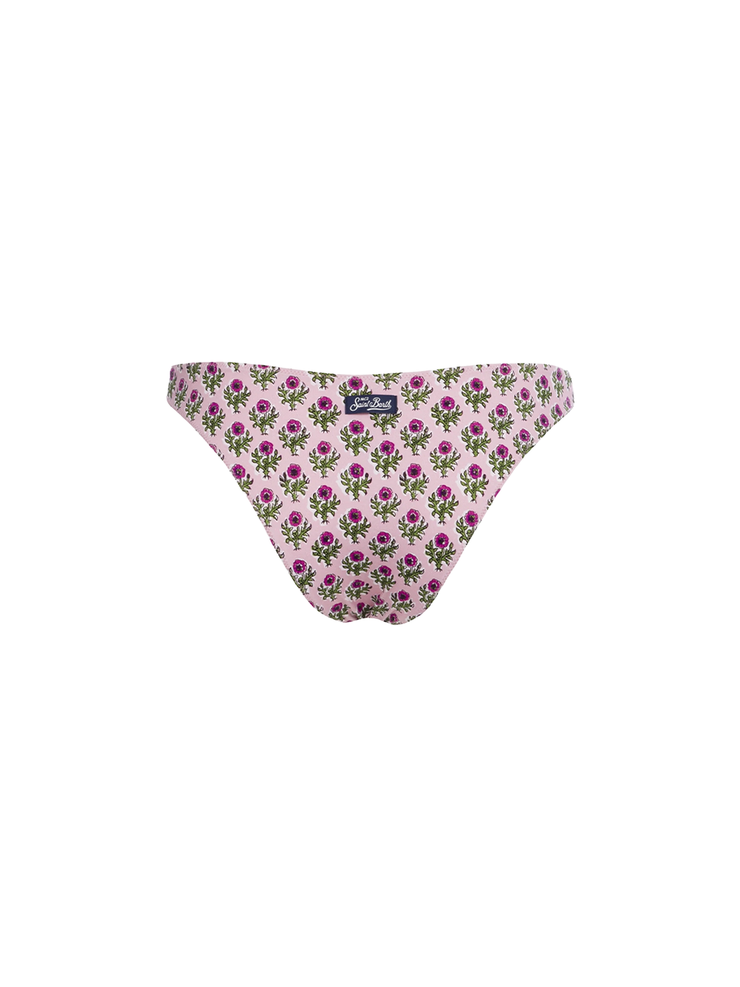 Woman pink flower classic swim briefs Lido - MC2 Saint Barth