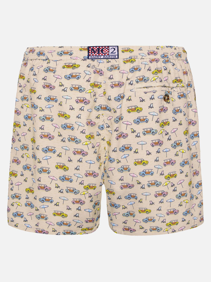 Lightweight fabric swim shorts Lighting with dune buggy print | FIAT SPECIAL EDITION - MC2 Saint Barth