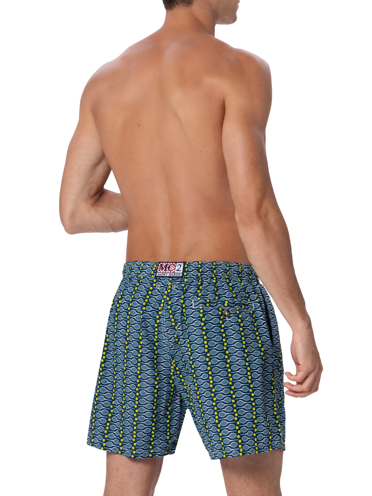 Man lightweight fabric swim-shorts Lighting Micro Fantasy with tennis print - MC2 Saint Barth