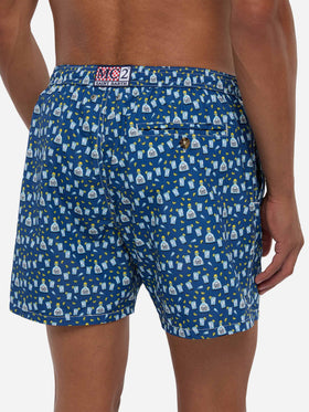 Herren-Badeshorts aus leichtem Stoff mit Tequila-Aufdruck