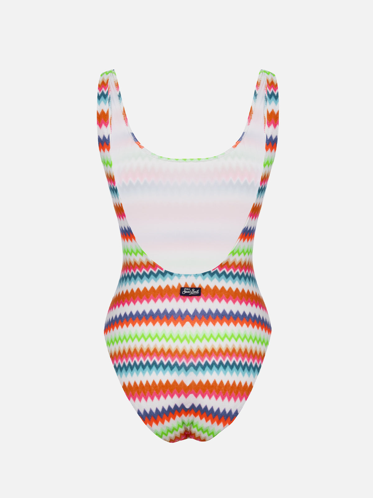 Costume da bagno intero da donna con scollo sulla schiena Lora in maglia raschel