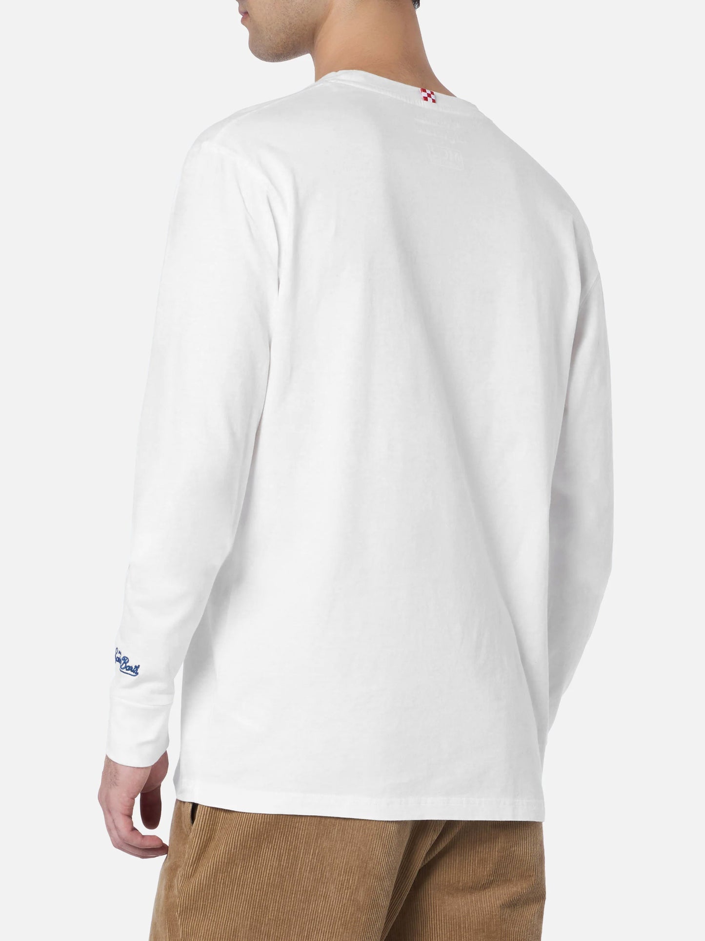 Mann weißes T-Shirt Luton mit Negare, negare sempre! Stickerei | VACANZE DI NATALE SONDERAUSGABE