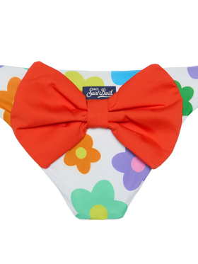 Girl swim briefs with flower print - MC2 Saint Barth