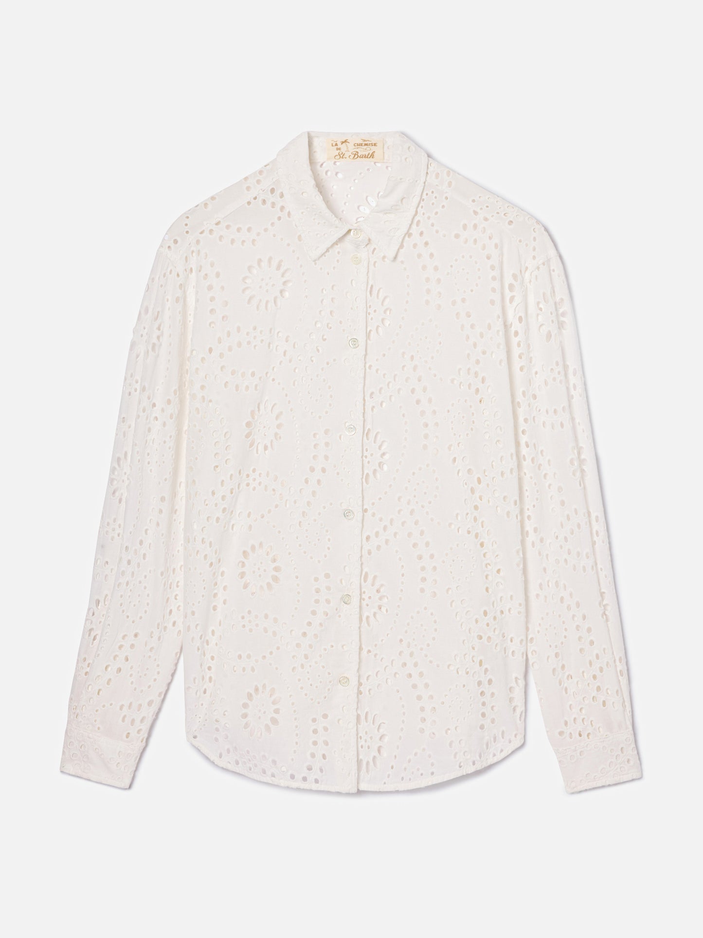 Chemise Meredith en coton broderie anglaise blanche