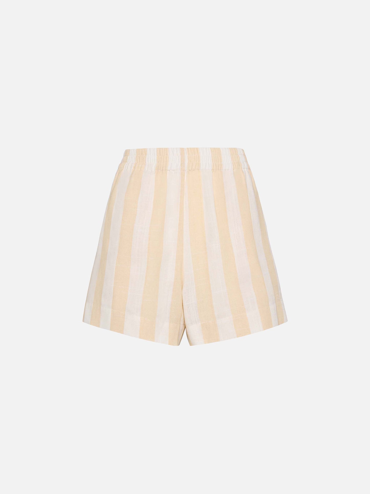 Meave linen pull up shorts with beige striped print - MC2 Saint Barth