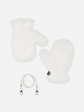 Woman white furry mittens Muffy - MC2 Saint Barth