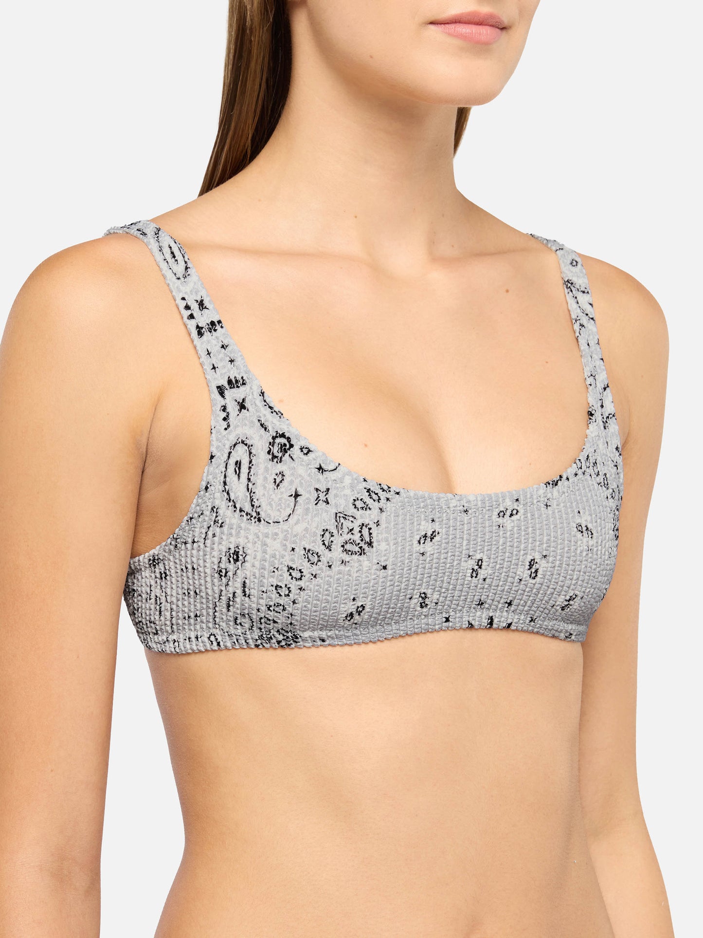 Naima crinkle classic bralette top with bandanna print