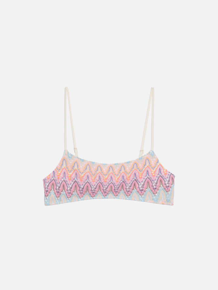 Sadie bralette in maglia raschel