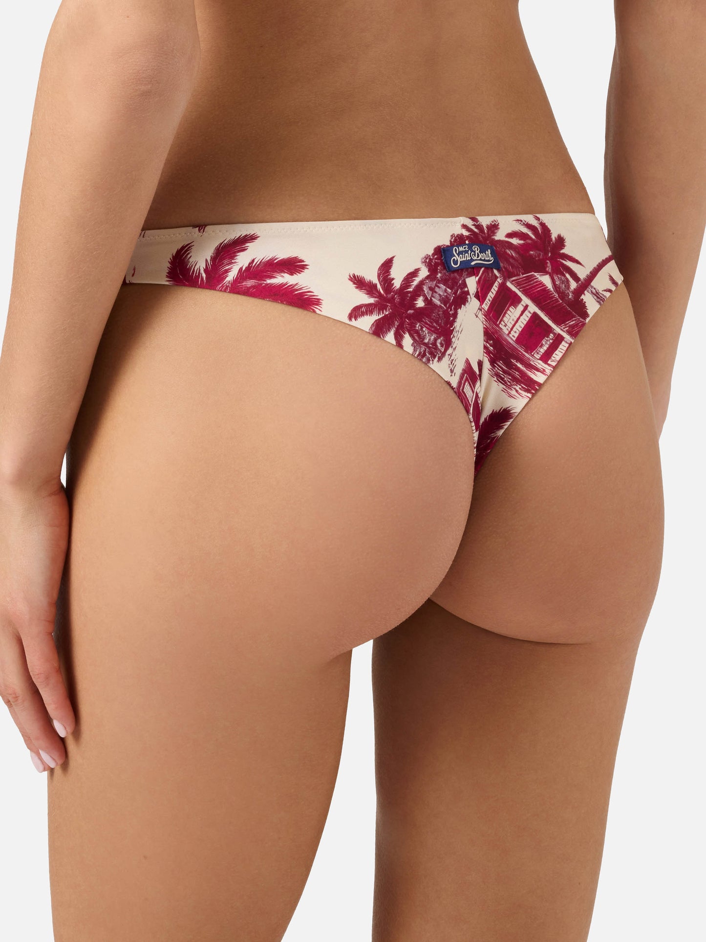 Leah Naomi bordeaux toile de jouy bikini