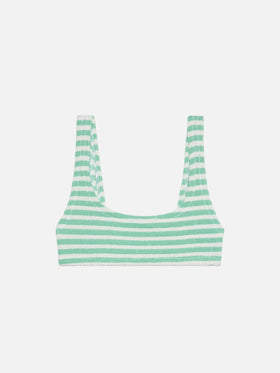 Naima crinkle classic bralette top with striped print - MC2 Saint Barth