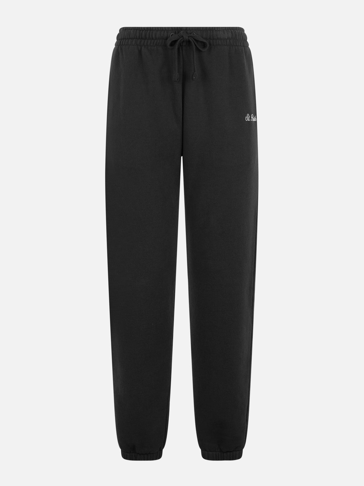 Pantaloni in maglia Odalys neri con ricamo logo