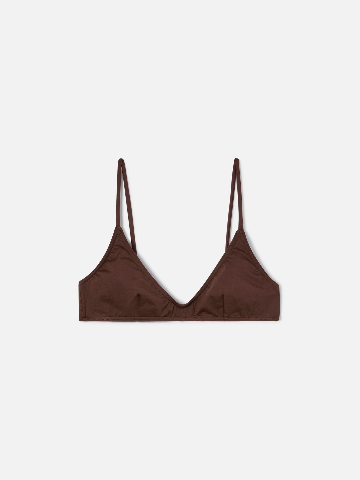 Top bikini Paloma bralette con gancio marrone