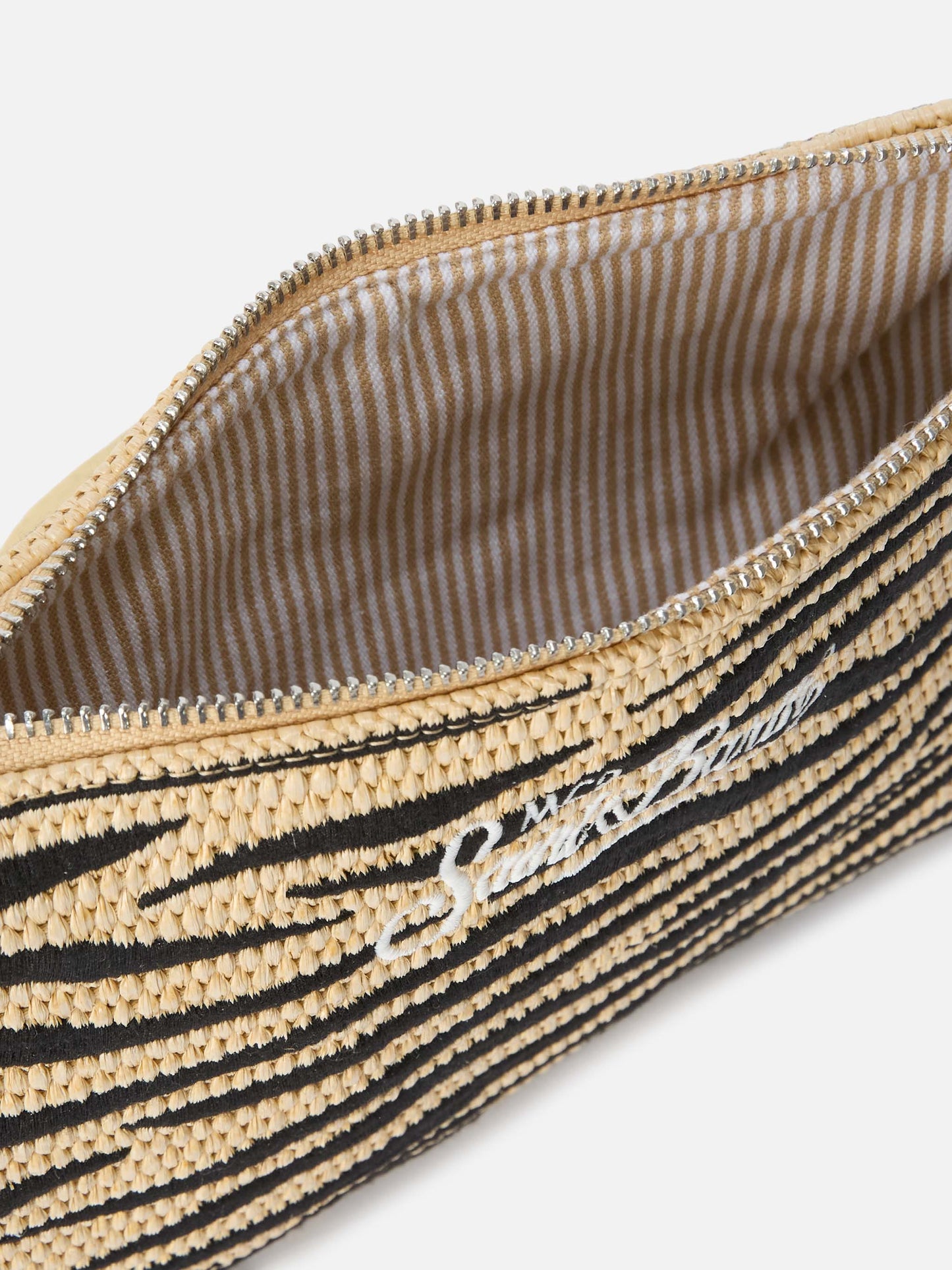 Parisienne pouch con fantasia zebrata ricamata e tracolla removibile