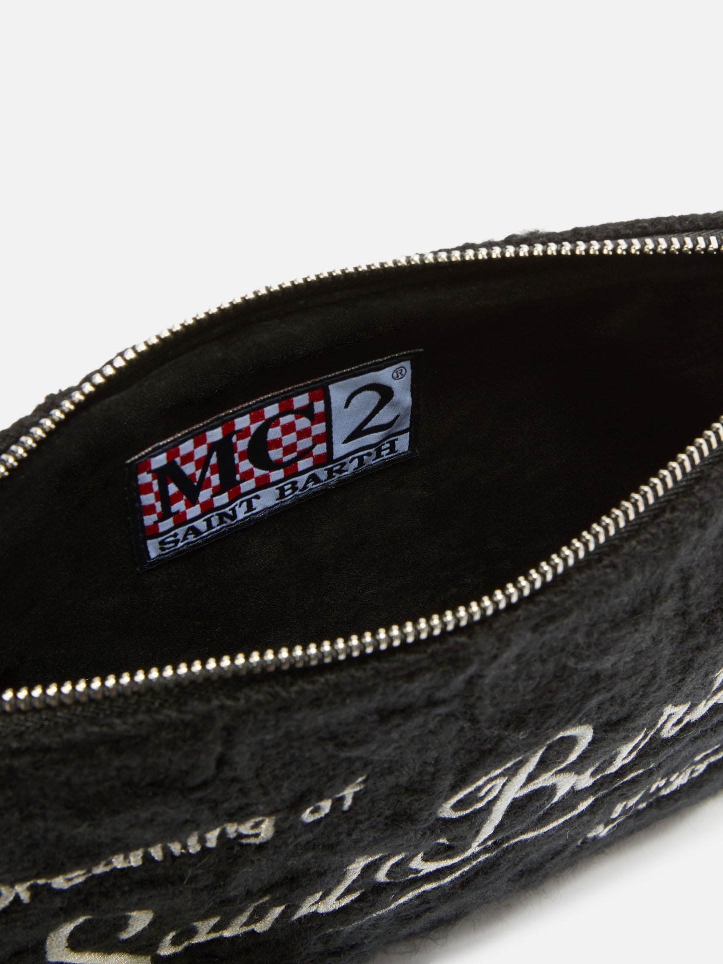 Parisienne Umhängetasche aus schwarzem, geflochtenem Wollmischgewebe