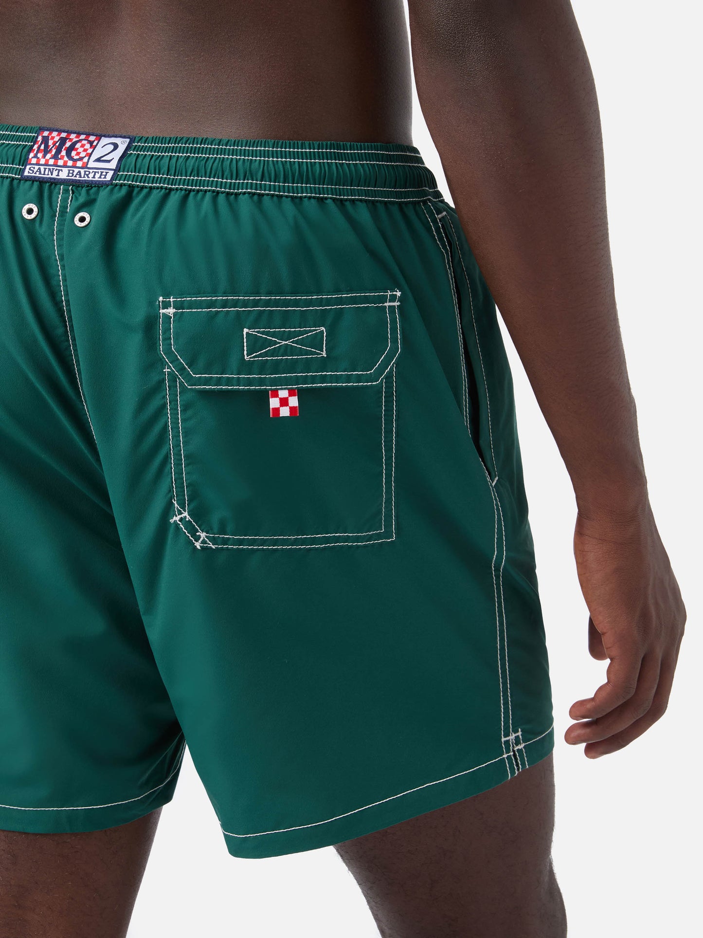 Short de bain mi-long classique vert clair Patmos