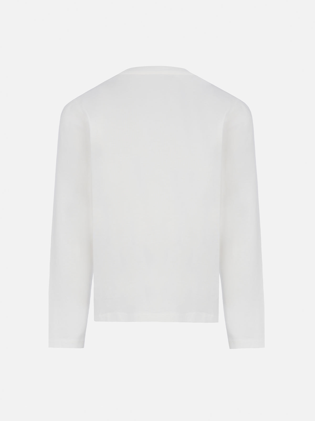 Girl white long-sleeve t-shirt Penny with Saint Barth rhinestones logo - MC2 Saint Barth