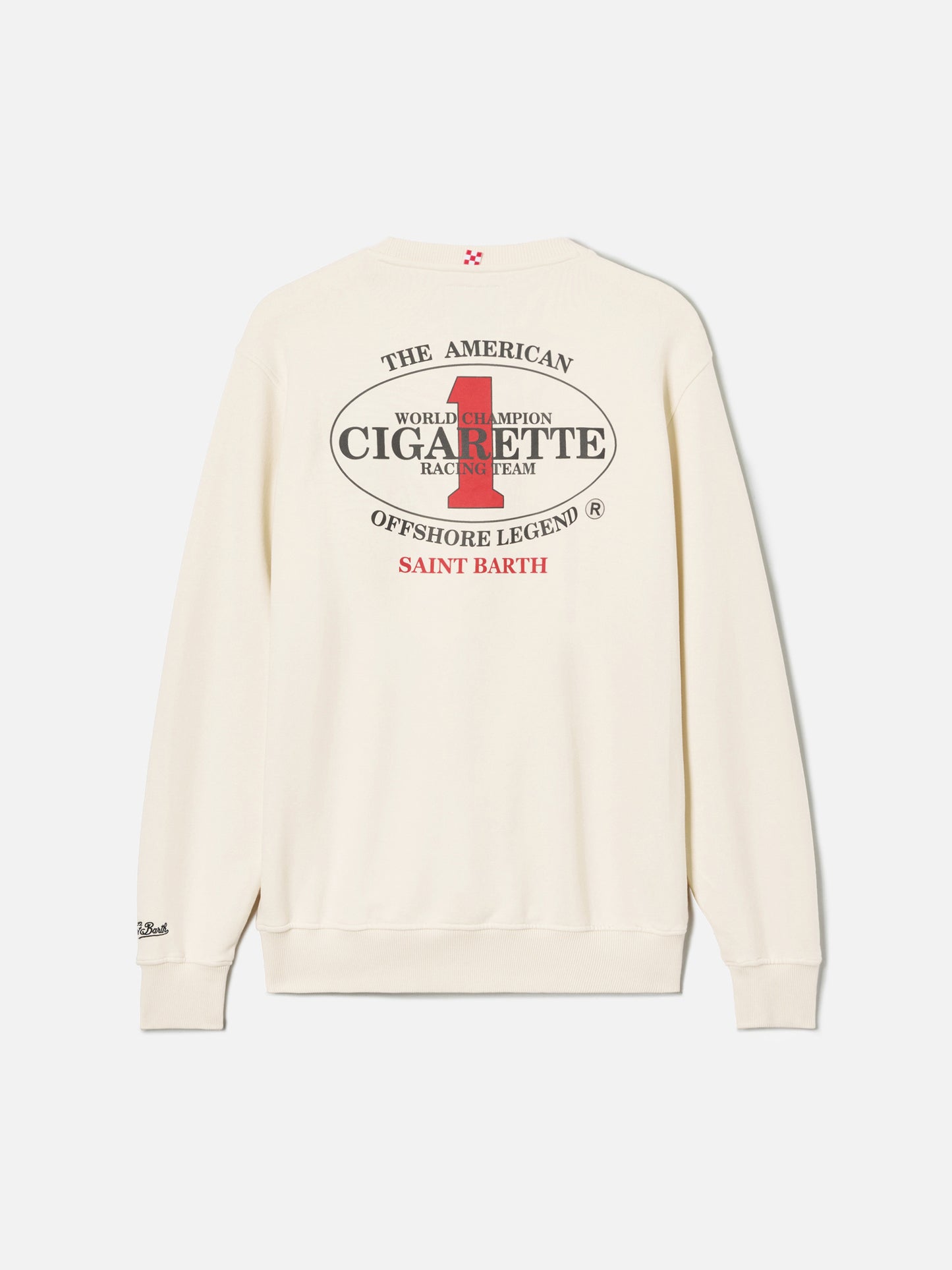 Sudadera de cuello redondo Ponza color crema con estampado Cigarette | Special Edition