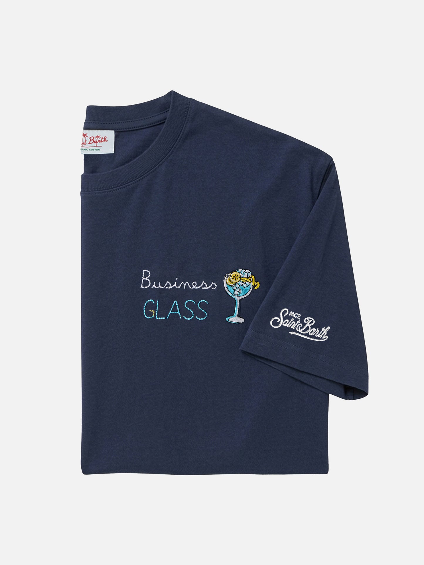 T-shirt Blue Portofino avec broderie Business Glass