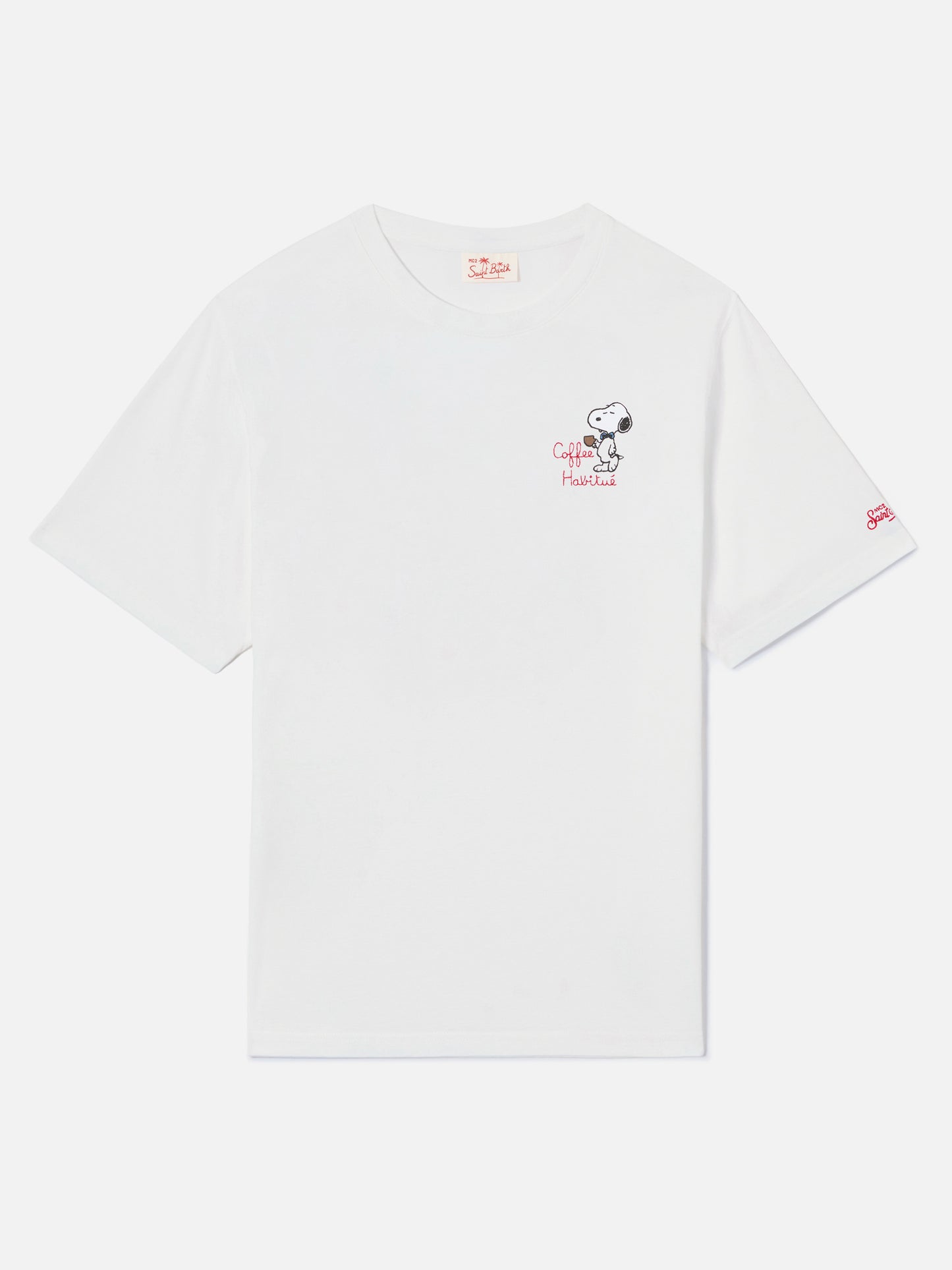 White Portofino T-shirt with Coffee Habitué embroidery | Special Edition
