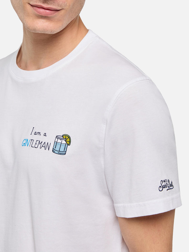 Classic fit cotton jersey t-shirt Portofino with I am a GINtleman embroidery - MC2 Saint Barth