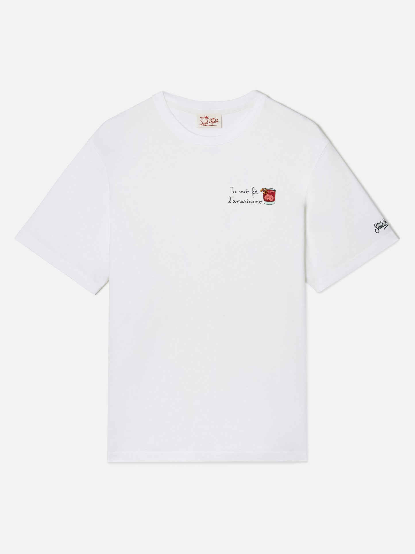 Camiseta Portofino blanca con bordado Tu Vuò Fà L'americano