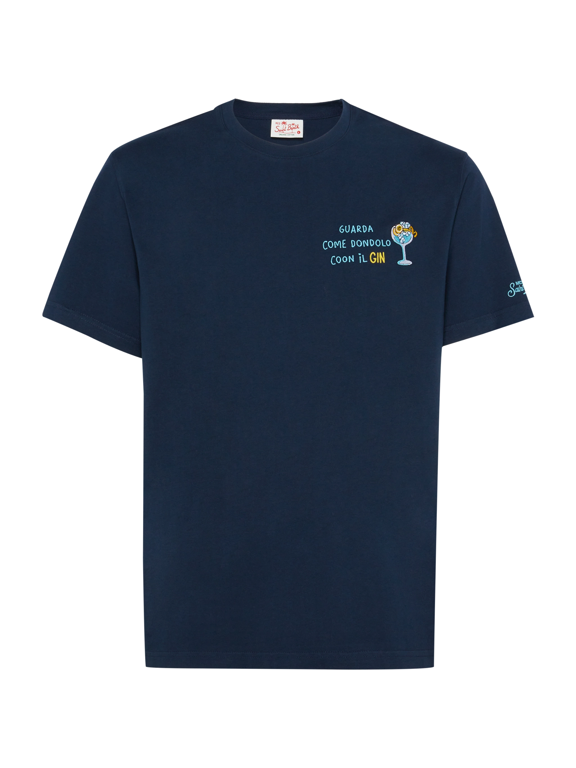 Classic fit cotton jersey t-shirt Portofino with Dondolo con il Gin embroidery - MC2 Saint Barth
