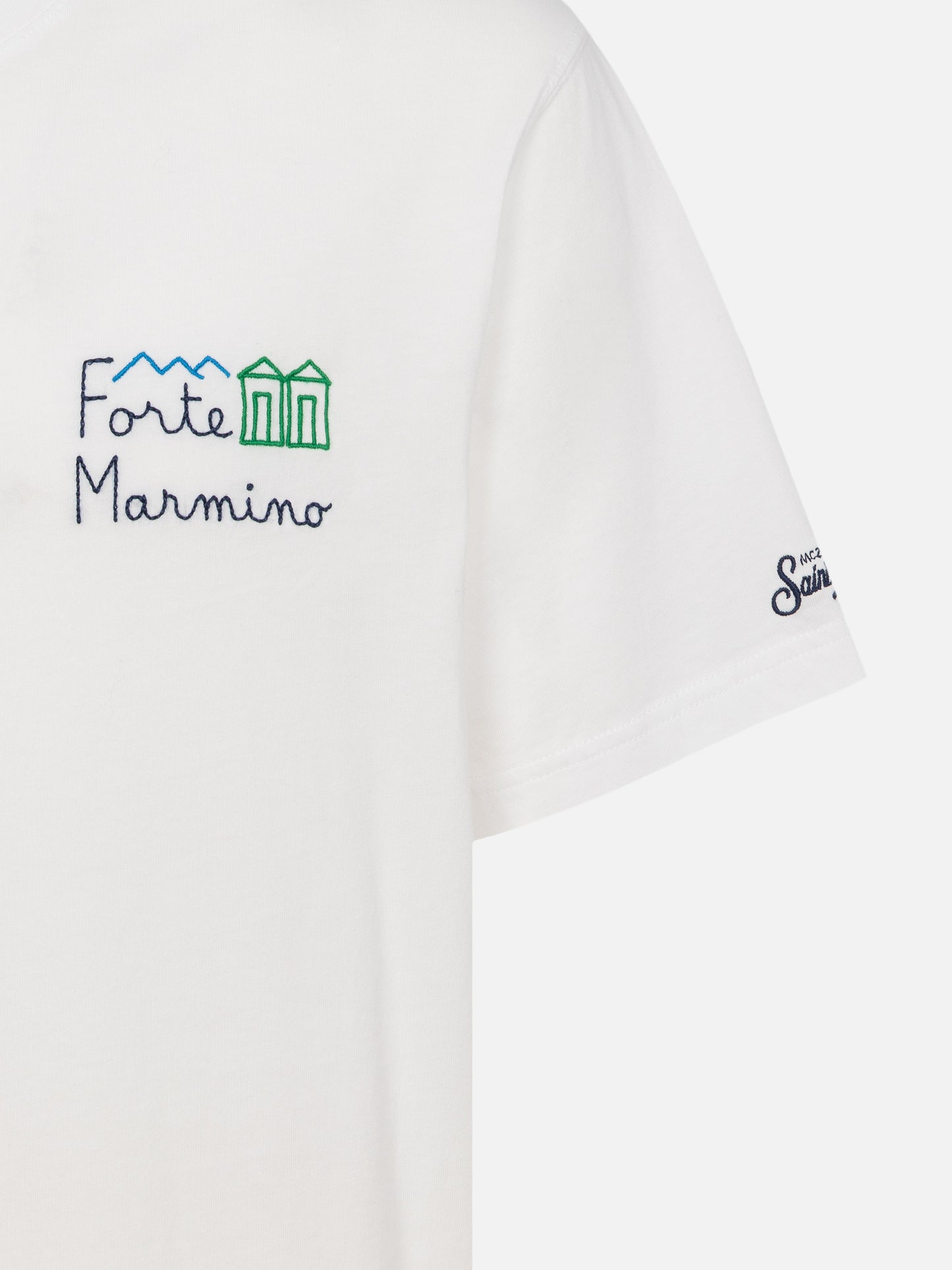 Classic fit cotton jersey t-shirt Portofino with Forte Marmino embroidery - MC2 Saint Barth