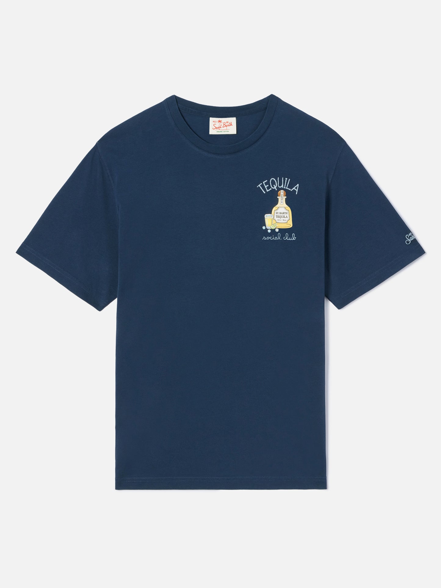 T-shirt Portofino bleu avec broderie Tequila Social Club