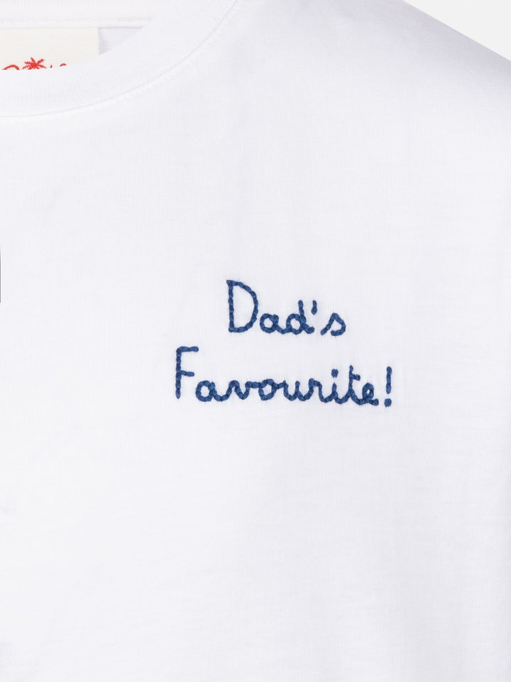 Portofino Jr cotton jersey t-shirt with Dad's Favourite embroidery - MC2 Saint Barth