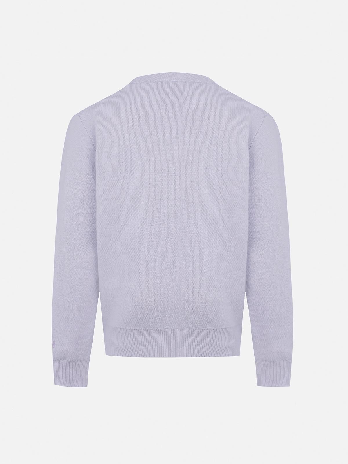 Girl lilac crewneck sweater Princess with fawn print - MC2 Saint Barth