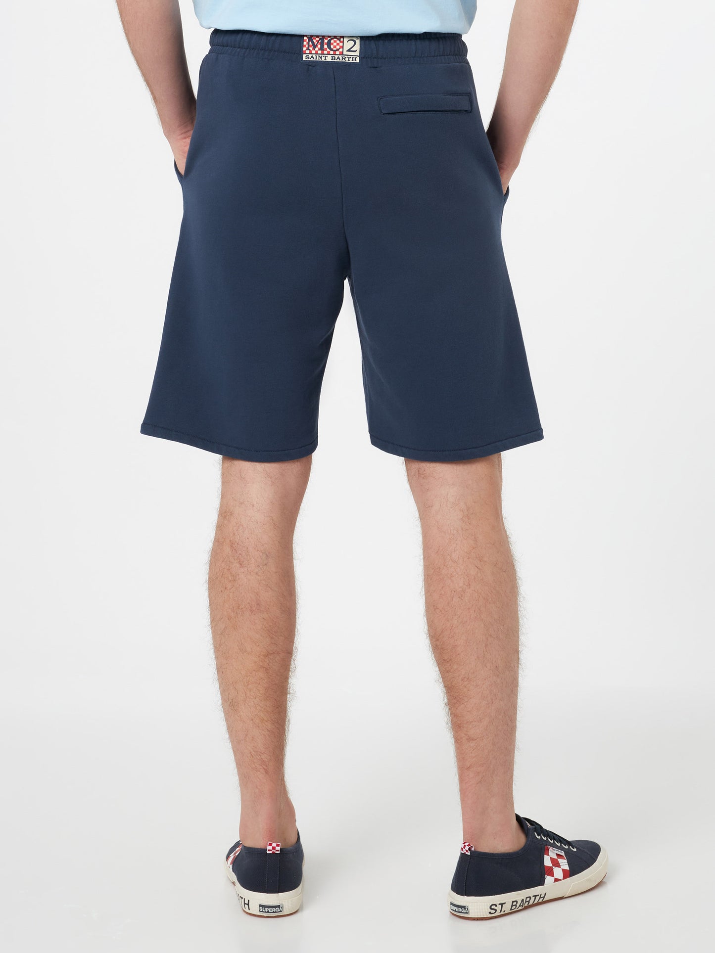 Short de survêtement Bermuda Randle en molleton de coton bleu marine