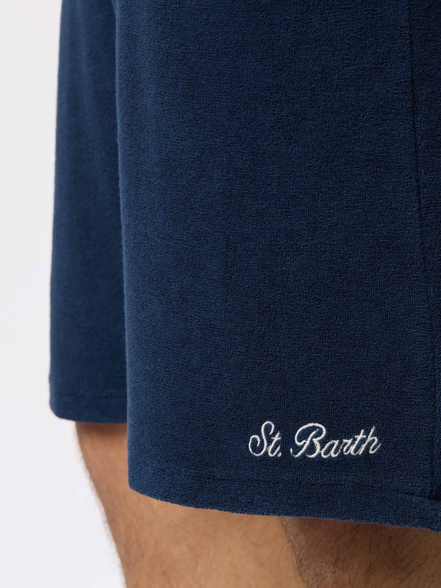 Man navy blue terry bermuda shorts Rande Sponge - MC2 Saint Barth