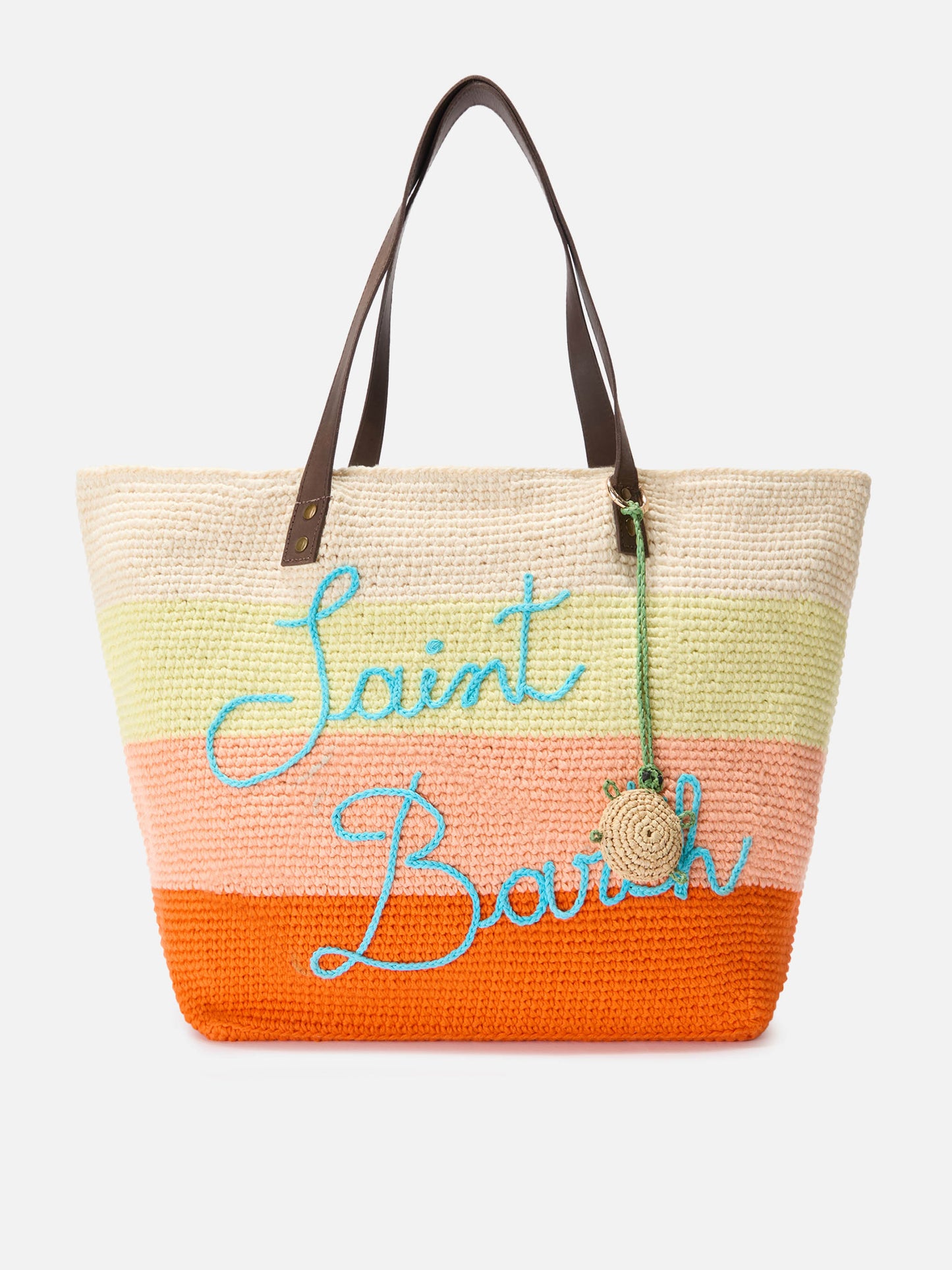 Charm da borsa a forma di tartaruga in rafia