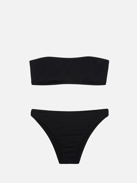 Bikini a fascia Rebby Sibilla con slip a vita alta e sgambatura alta in nero