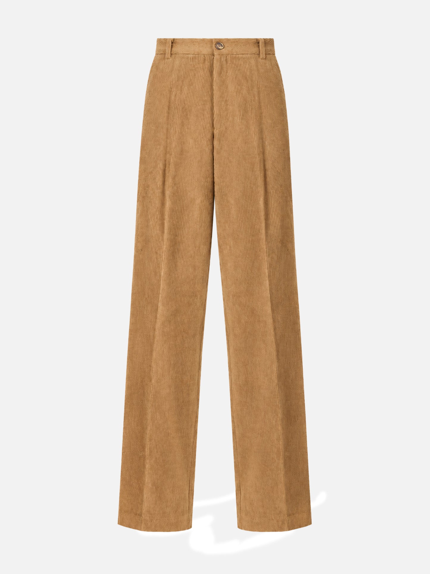 Pantaloni a gamba ampia Rebella in corduroy cammello