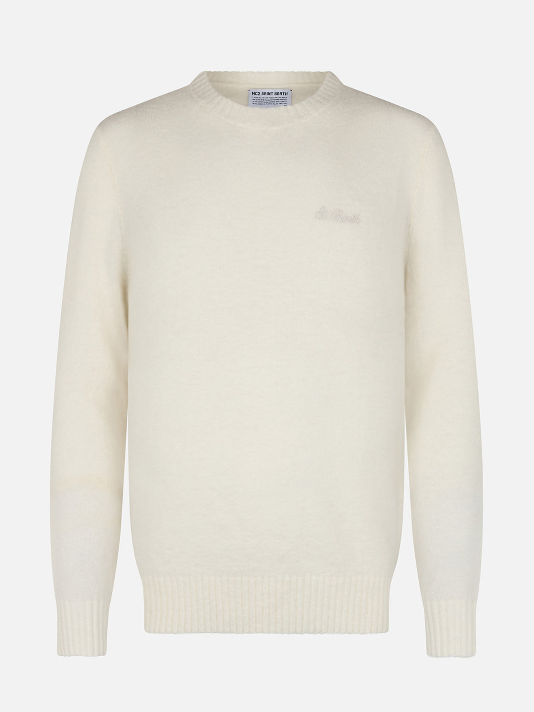 Man white crewneck stretch sweater Regent - MC2 Saint Barth