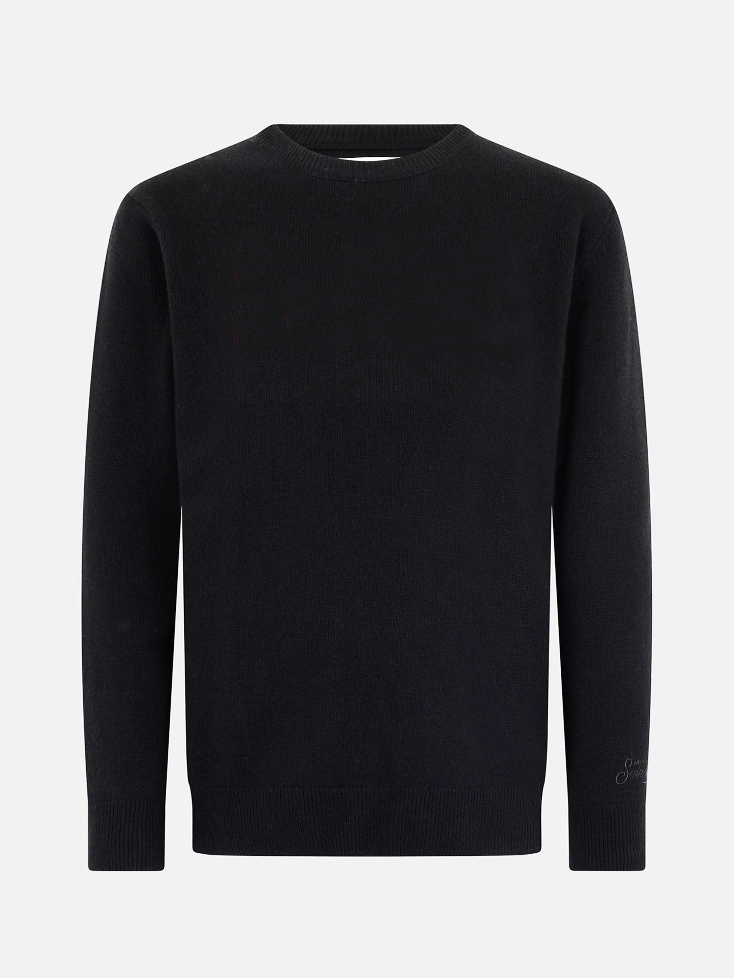 Regent crewneck sweater in 100% black CASHMERE