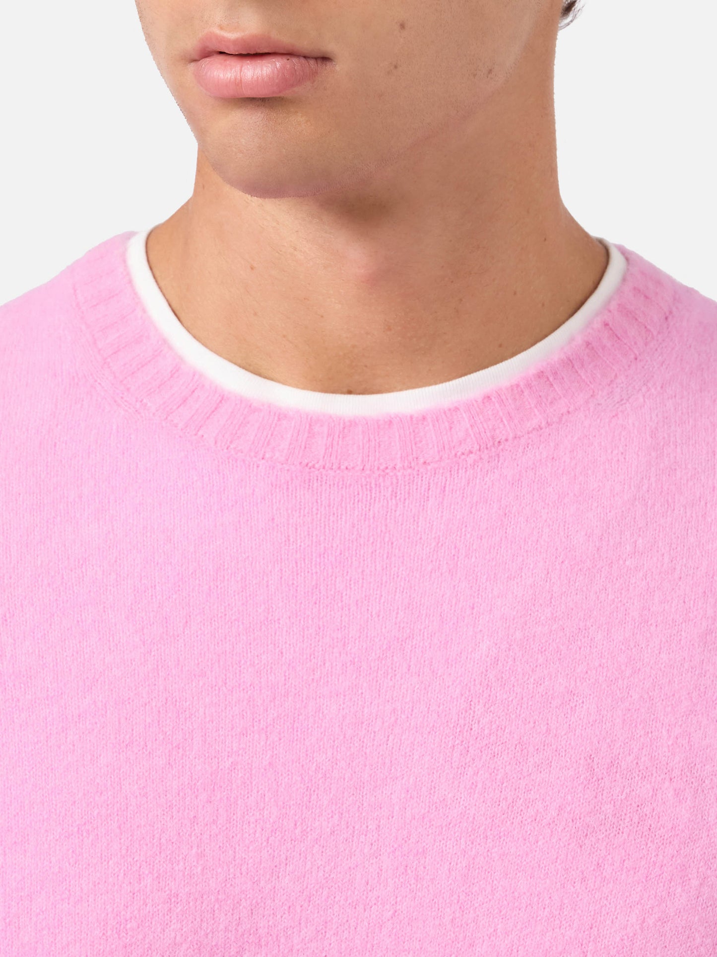 Maglia Regent in alpaca stretch rosa con ricamo logo