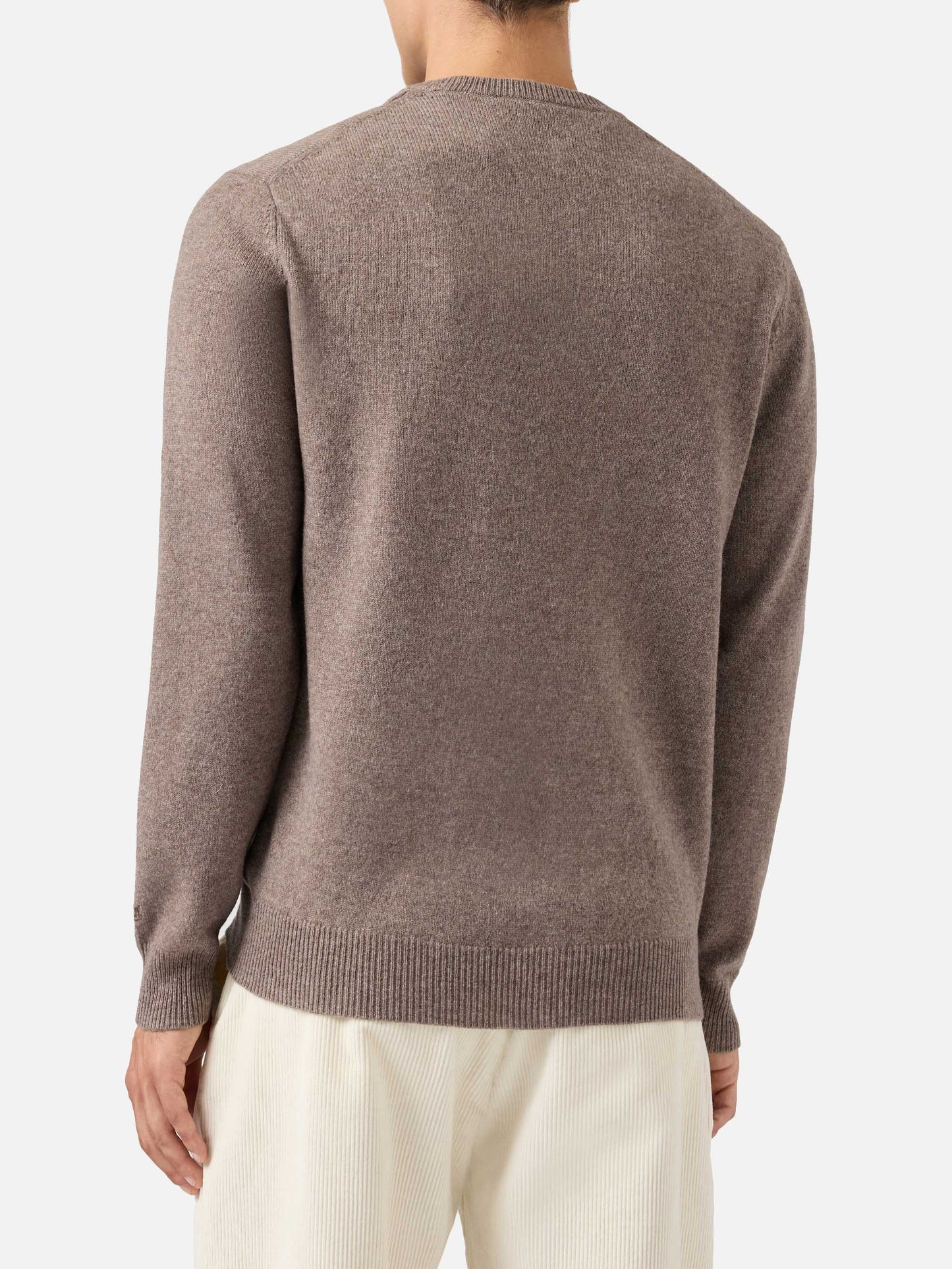 Regent 100% lambswool sweater in nut brown