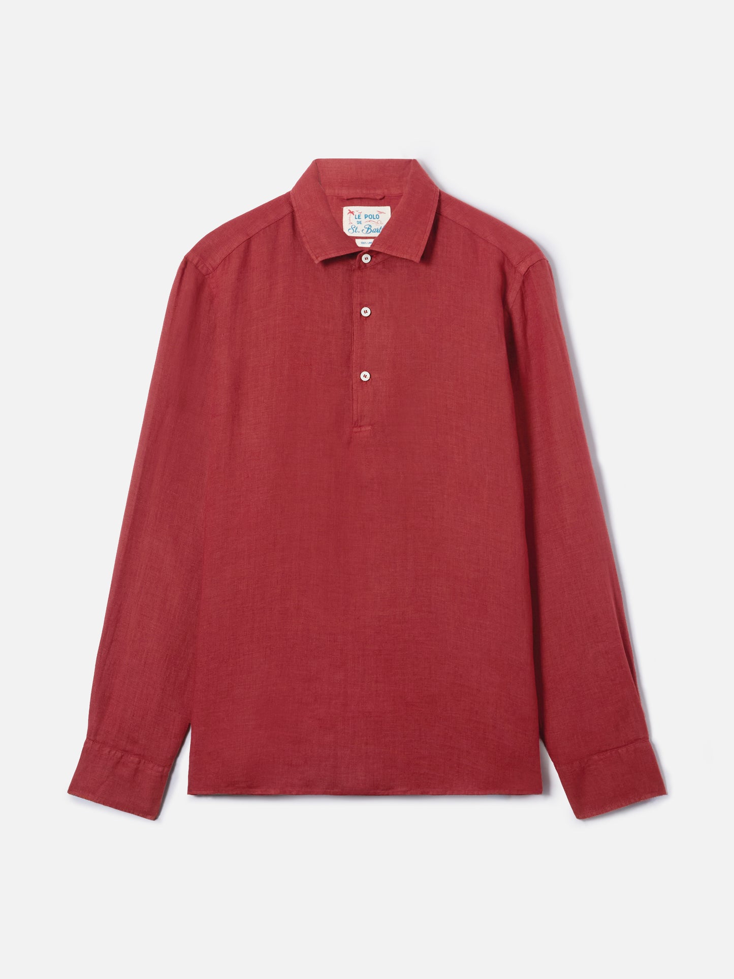 Polo Raphael de lino en rojo