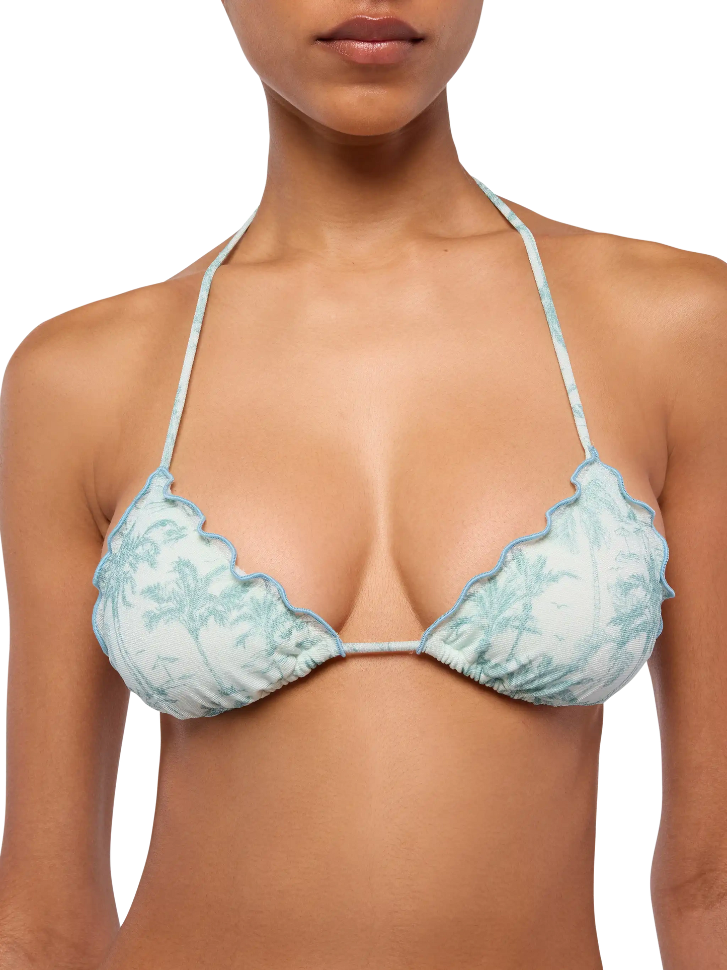 Classic triangle lurex bikini Sagittarius Miami with toile de jouy print - MC2 Saint Barth