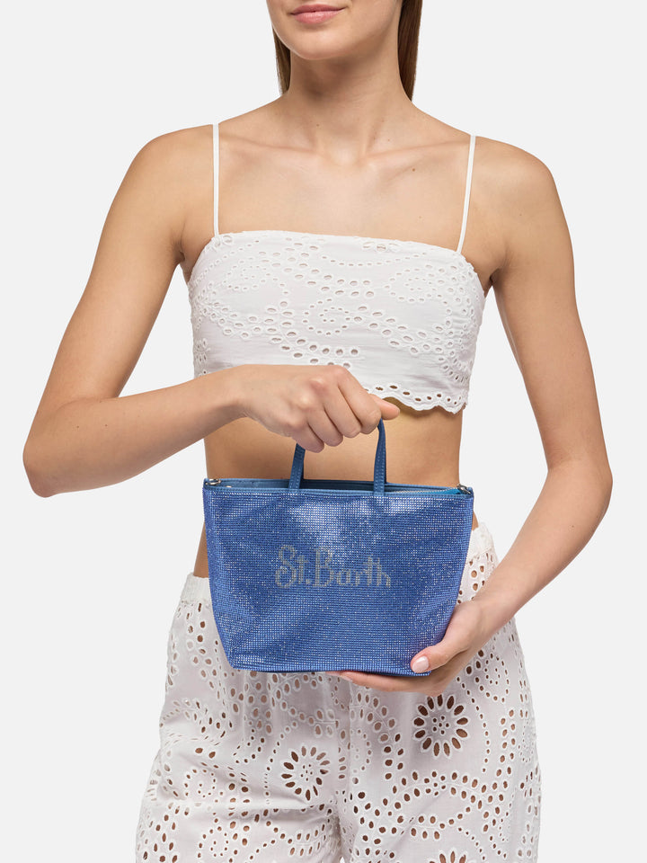 Strass Mini Bag with steel blue rhinestones - MC2 Saint Barth