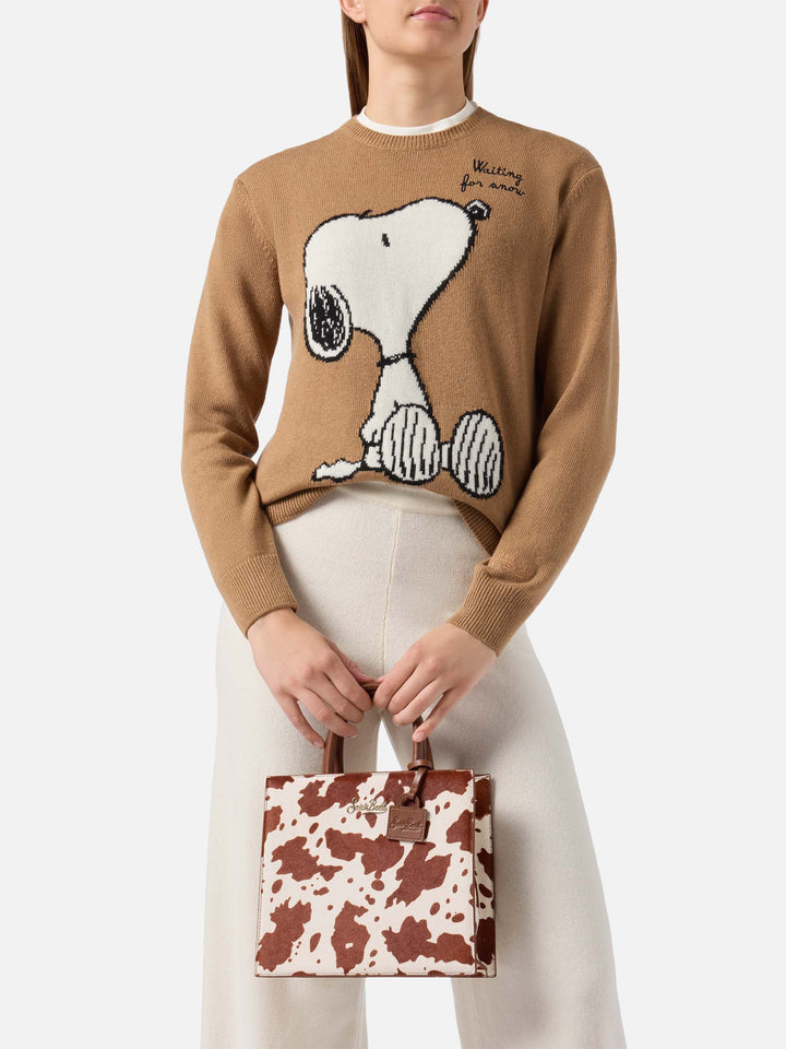 Shop Bag Midi in cavallino con stampa muccata