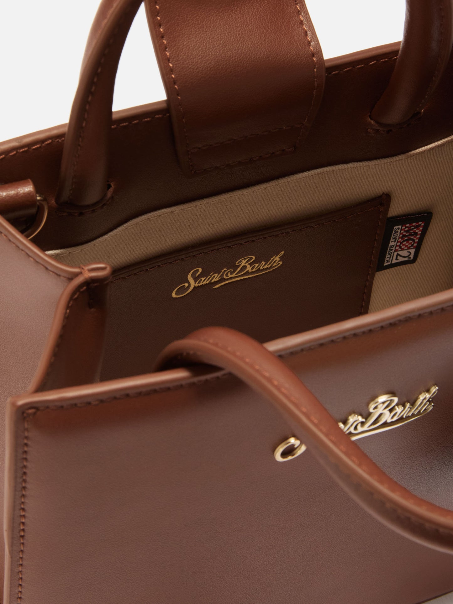 Shop Bag Mini Handtasche aus braunem Leder