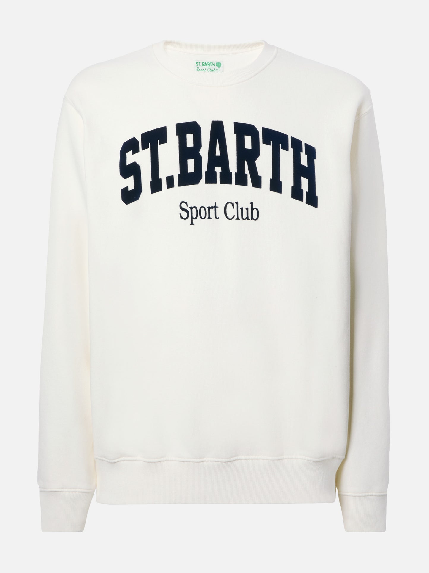 Soho cotton sweatshirt in white with flock St. Barth Sport Club print