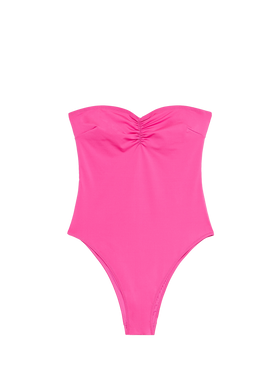 Women fuscia strapless one piece swimsuit Soleil - MC2 Saint Barth