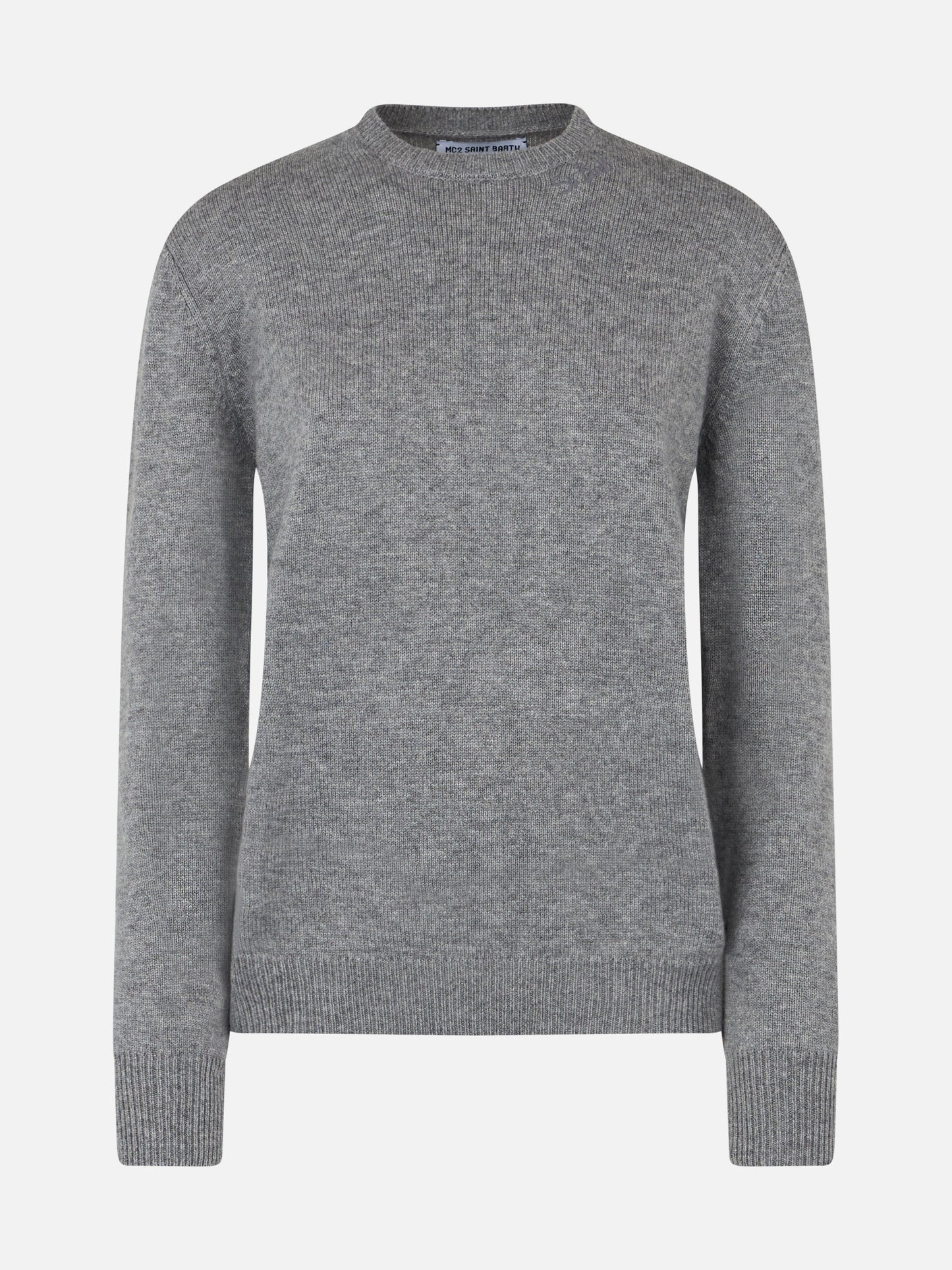 Woman mélange grey cashmere blend sweater Sorbonne - MC2 Saint Barth