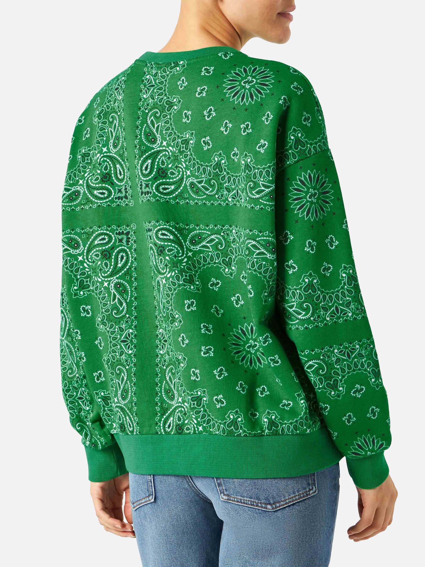Sweat-shirt en coton Green Stardust avec imprimé bandana