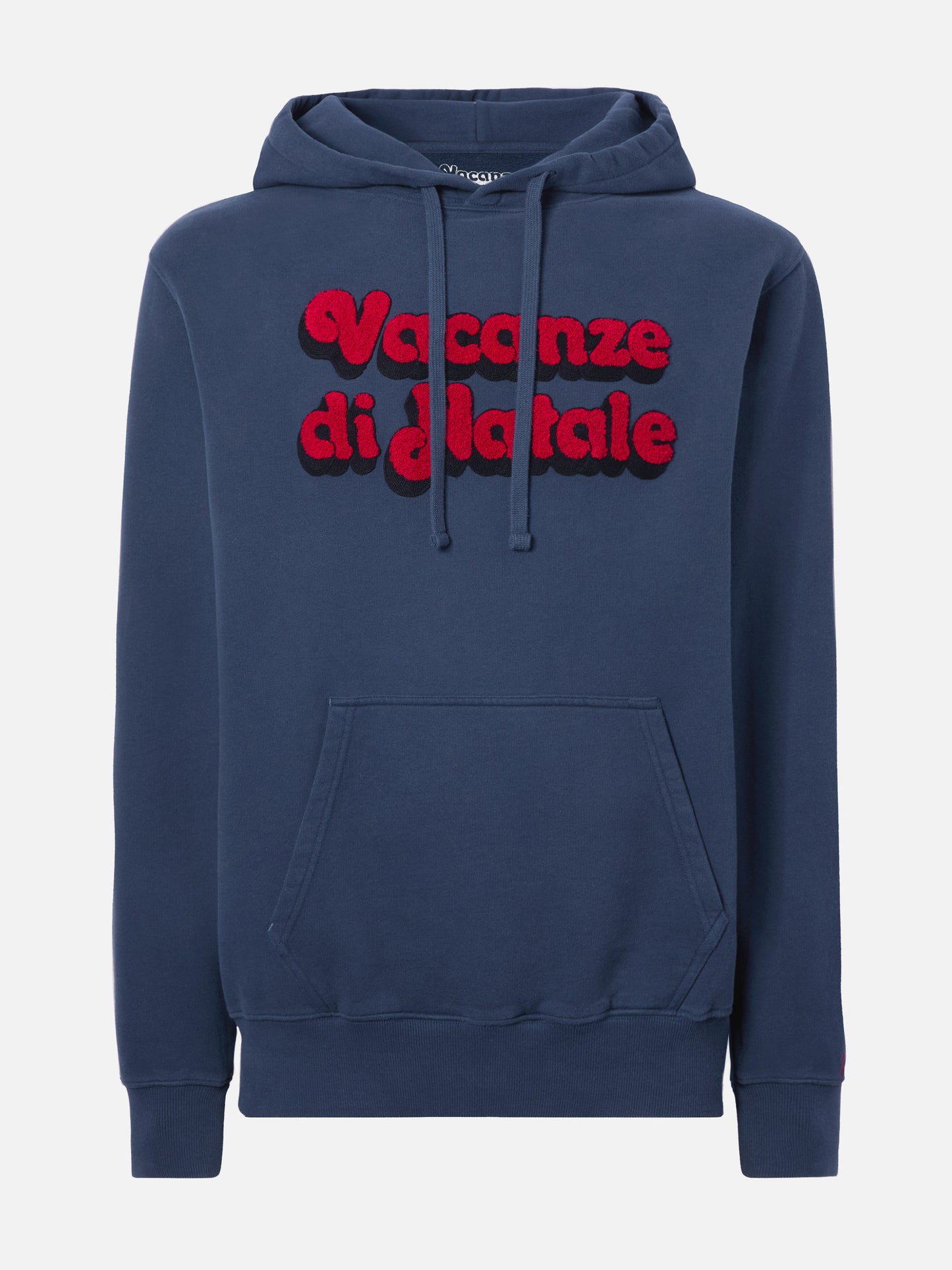 Tribeca-Kapuzenpullover aus Baumwolle in Blau mit „Vacanze di Natale“-Stickerei | VACANZE DI NATALE SONDERAUSGABE