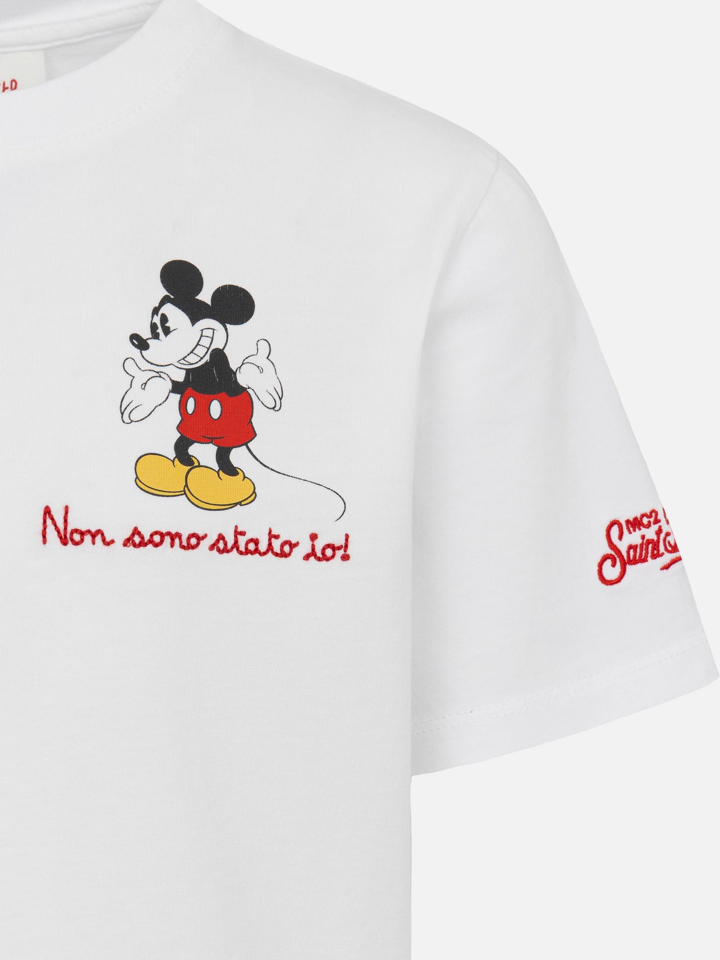 Cotton t-shirt with Non sono stato io embroidery and Mickey Mouse print | DISNEY® SPECIAL EDITION